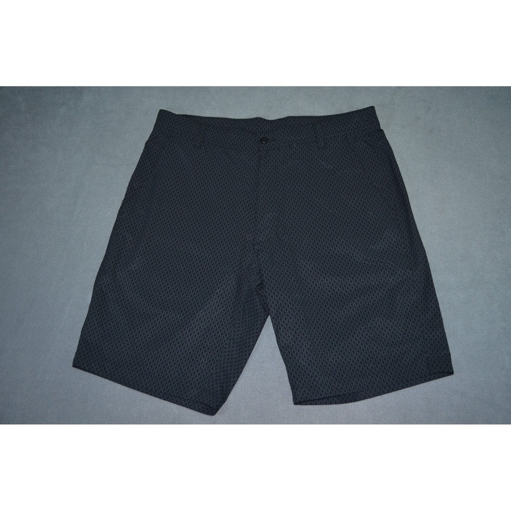 Footjoy Lightweight Performance Golf Shorts Mens 34 Black Tonal Print 10" Inseam